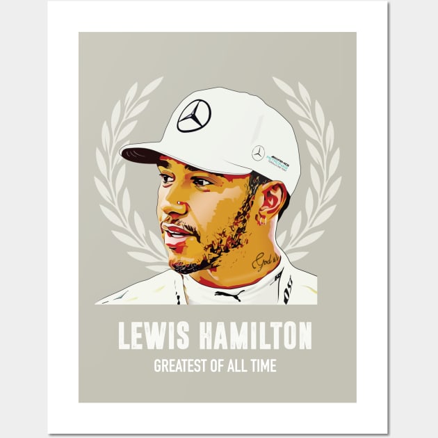 Lewis Hamilton - Greatest of All Time Wall Art by MoviePosterBoy